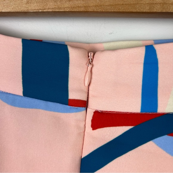 C/MEO Cameo Pencil Skirt Pink Multi Geometric Slit Maxi Long High Waist Size L - Picture 8 of 14